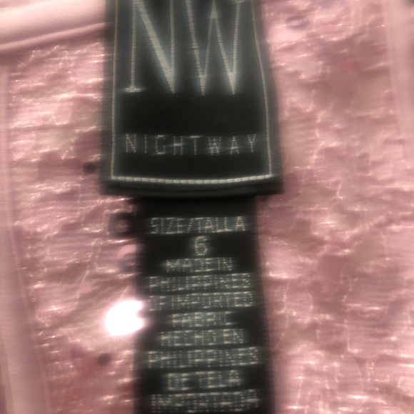 Nightway Pink Lace & Sequin Body Con Cocktail Dress, Size 6 - Picture 3 of 3